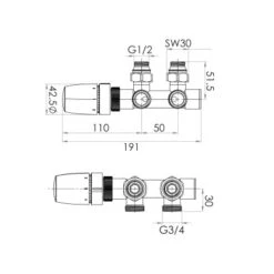 Schulte ExpressPlus Mittenanschlussgarnitur Set "Eck" Verchromt 5 Schulte ExpressPlus Mittenanschlussgarnitur Set "Eck" Verchromt -HeizTraum 060991068546 2053 068546 6