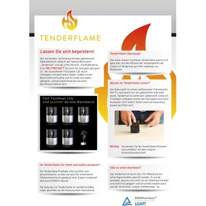 Tenderflame Tischfeuer Lilly Aluminium 250 Ml 4 Tenderflame Tischfeuer Lilly Aluminium 250 Ml – Bild 2