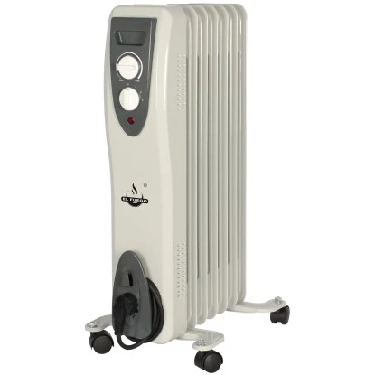 El Fuego Mobiler Elektro-Ölradiator 7 Rippen Weiß 3 El Fuego Mobiler Elektro-Ölradiator 7 Rippen Weiß