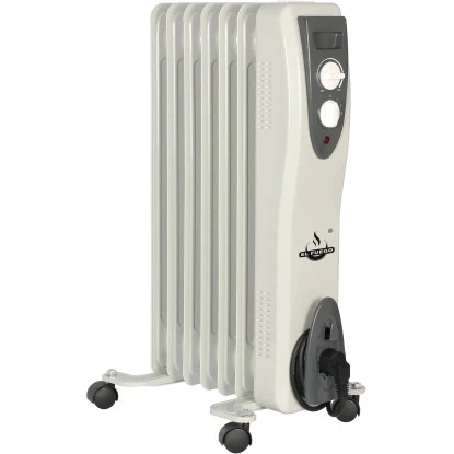 El Fuego Mobiler Elektro-Ölradiator 7 Rippen Weiß 4 El Fuego Mobiler Elektro-Ölradiator 7 Rippen Weiß – Bild 2