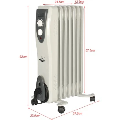 El Fuego Mobiler Elektro-Ölradiator 7 Rippen Weiß 6 El Fuego Mobiler Elektro-Ölradiator 7 Rippen Weiß – Bild 4