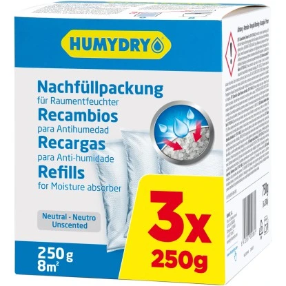 Humydry Compact Raumentfeuchter Nachfüllpack Neutral 3 X 250 G 3 Humydry Compact Raumentfeuchter Nachfüllpack Neutral 3 X 250 G