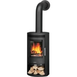 Justus Kaminofen Baltrum D Stahl-Verkleidung Schwarz 5 KW EEK: A