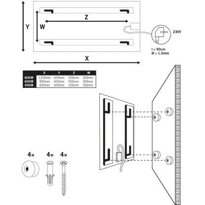 Ximax Glas Paneel Weiß Ohne Rahmen 600 Mm X 900 Mm 600 W 5 Ximax Glas Paneel Weiß Ohne Rahmen 600 Mm X 900 Mm 600 W – Bild 3