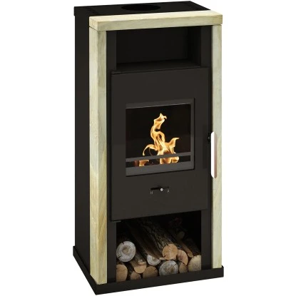 Wamsler Kaminofen Yuna Sandstein-Verkleidung Schwarz 6 KW EEK: A 3 Wamsler Kaminofen Yuna Sandstein-Verkleidung Schwarz 6 KW EEK: A