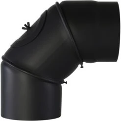 Kaminoflam Bogenknie 90° Senotherm Mit Tür Ø 120 Mm Schwarz