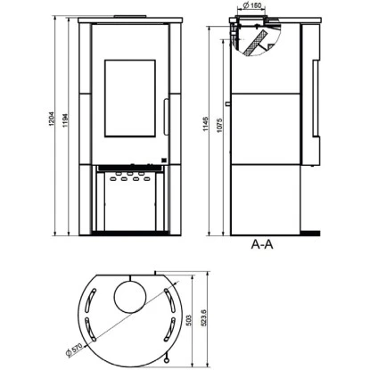 Wamsler Kaminofen Vitus Keramik Schwarz 7 KW EEK: A+ 8 Wamsler Kaminofen Vitus Keramik Schwarz 7 KW EEK: A+ – Bild 6