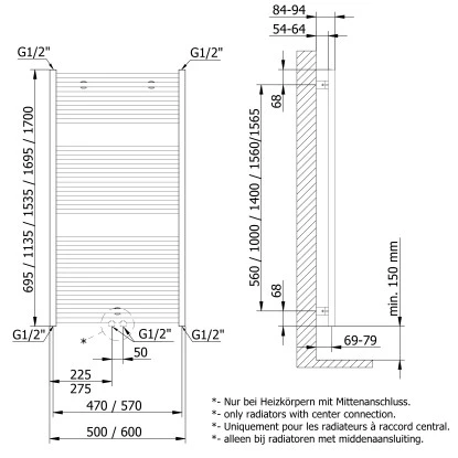 Schulte Design-Heizkoerper Turbo Mittenanschluss Mit 849 W Leistung In Alpinweis 4 Schulte Design-Heizkoerper Turbo Mittenanschluss Mit 849 W Leistung In Alpinweis – Bild 2