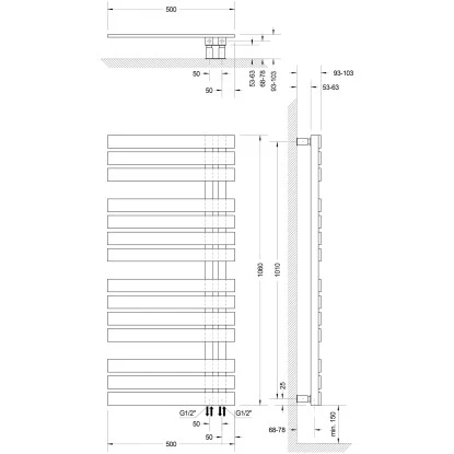 Schulte Badheizkörper Breda Steckerfertig + Heizstab 3 L Alpinweiß 106 X 50 Cm 4 Schulte Badheizkörper Breda Steckerfertig + Heizstab 3 L Alpinweiß 106 X 50 Cm – Bild 2