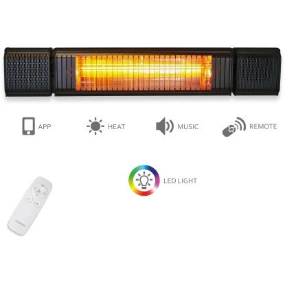 VASNER Appino BEATZZ Bluetooth Infrarot-Heizstrahler Mit Musik Box 2000 W Schwar 5 VASNER Appino BEATZZ Bluetooth Infrarot-Heizstrahler Mit Musik Box 2000 W Schwar – Bild 3