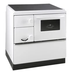 Thorma Dauerbrandherd Ökonom 75 DeLuxe Stahl Weiß Emailliert 7 KW Rechts