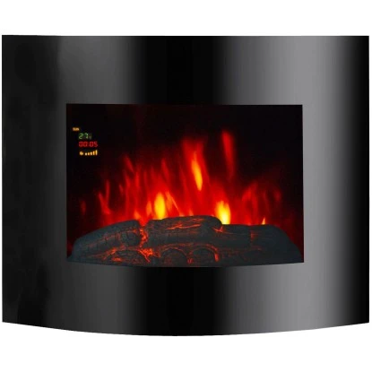 EL Fuego Elektrowandkamin Aarau Oval Schwarz 1,8 KW 3 EL Fuego Elektrowandkamin Aarau Oval Schwarz 1,8 KW