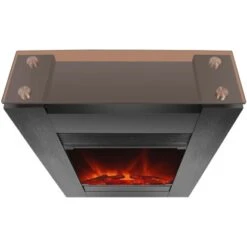 EL Fuego Elektrokamin Tessin Schwarz Mit Heizung Dimmbar 1,8 KW -HeizTraum 6 2240 AY0627 Detailfoto 1