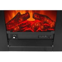 EL Fuego Elektrokamin Tessin Schwarz Mit Heizung Dimmbar 1,8 KW -HeizTraum 6 2240 AY0627 Detailfoto 3