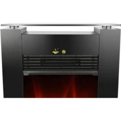 EL Fuego Elektrokamin Tessin Schwarz Mit Heizung Dimmbar 1,8 KW -HeizTraum 6 2240 AY0627 Detailfoto 4