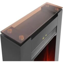 EL Fuego Elektrokamin Tessin Schwarz Mit Heizung Dimmbar 1,8 KW -HeizTraum 6 2240 AY0627 Detailfoto 6