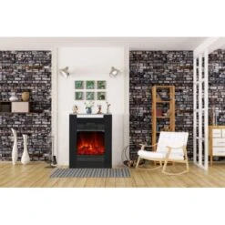 EL Fuego Elektrokamin Tessin Schwarz Mit Heizung Dimmbar 1,8 KW -HeizTraum 6 2240 AY0627 Milieufoto 2