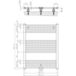 Schulte Design-Heizkörper Gerade Mit Mittenanschluss 399 W Alpinweiß -HeizTraum 86156 4037563200796 Skizze