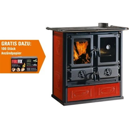 La Nordica Küchenherd Rosetta Kachel Rot 7,2 KW EEK: A+ Gratis Anzündpapier 3 La Nordica Küchenherd Rosetta Kachel Rot 7,2 KW EEK: A+ Gratis Anzündpapier