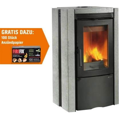 Firefix Kaminofen Ester Naturstein Schwarz-Grau 7,5 KW EEK: A 3 Firefix Kaminofen Ester Naturstein Schwarz-Grau 7,5 KW EEK: A