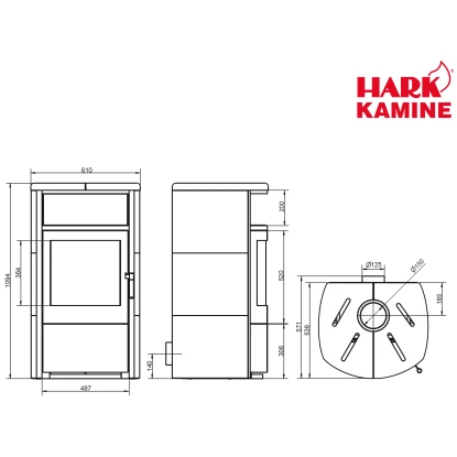 Hark Dauerbrand-Kaminofen Taifun Schwarz Kacheln Creme 8 KW Automatik EEK: A+ 6 Hark Dauerbrand-Kaminofen Taifun Schwarz Kacheln Creme 8 KW Automatik EEK: A+ – Bild 4