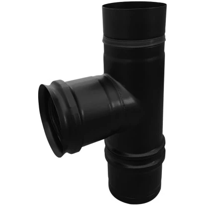 Firefix T-Stück Für Pelletofenrohr Schwarz 80 Mm Durchmesser T-Stück 4 Firefix T-Stück Für Pelletofenrohr Schwarz 80 Mm Durchmesser T-Stück – Bild 2