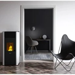 Freepoint Wasserführender Pelletofen Tesis 4,7 - 22,8kW Weiß -HeizTraum Tesis2318515weissAmbiente